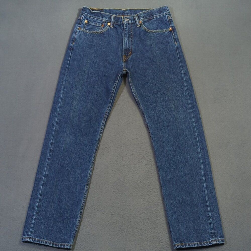 Levi's Jeans Men's 33x32 Fits 32x30 Blue 505 Regular Fit Straight Leg Denim